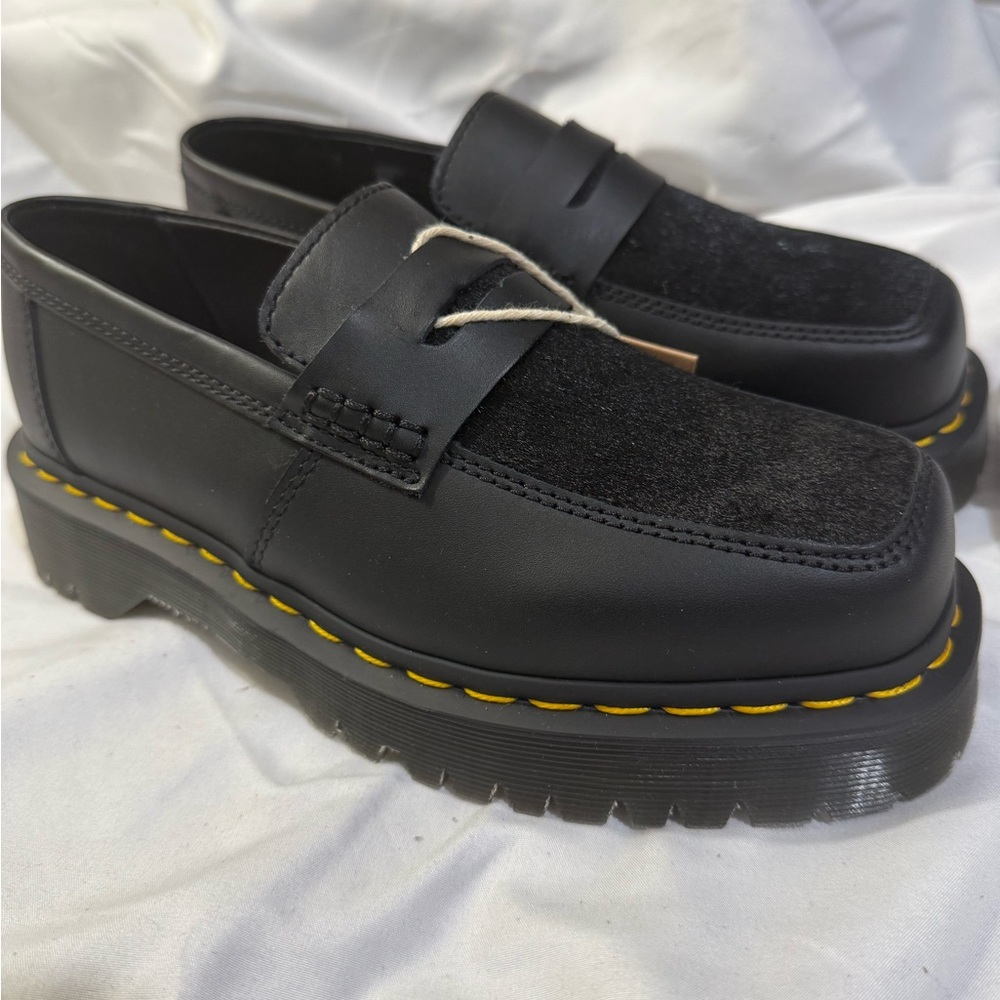 Dr Martens Unisex PENTON BEX SQUARE TOE HAIR-ON & LEATHER LOAFERS W/Size7 M/S 6 - Picture 2 of 7